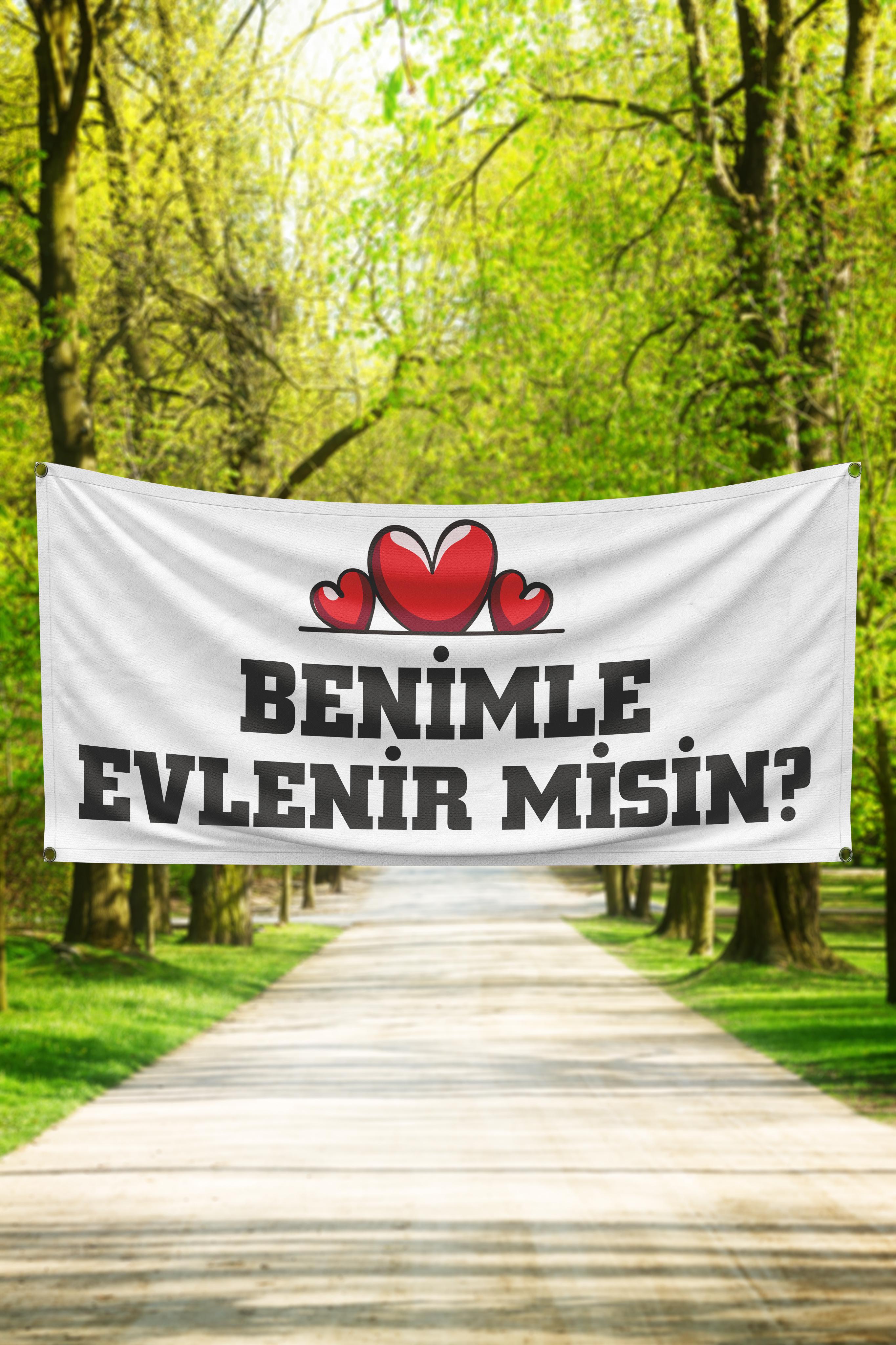 Evlilik Teklifi Pankartı - Kişiye Özel Tasarım, Hızlı Teslimat - Pankart5