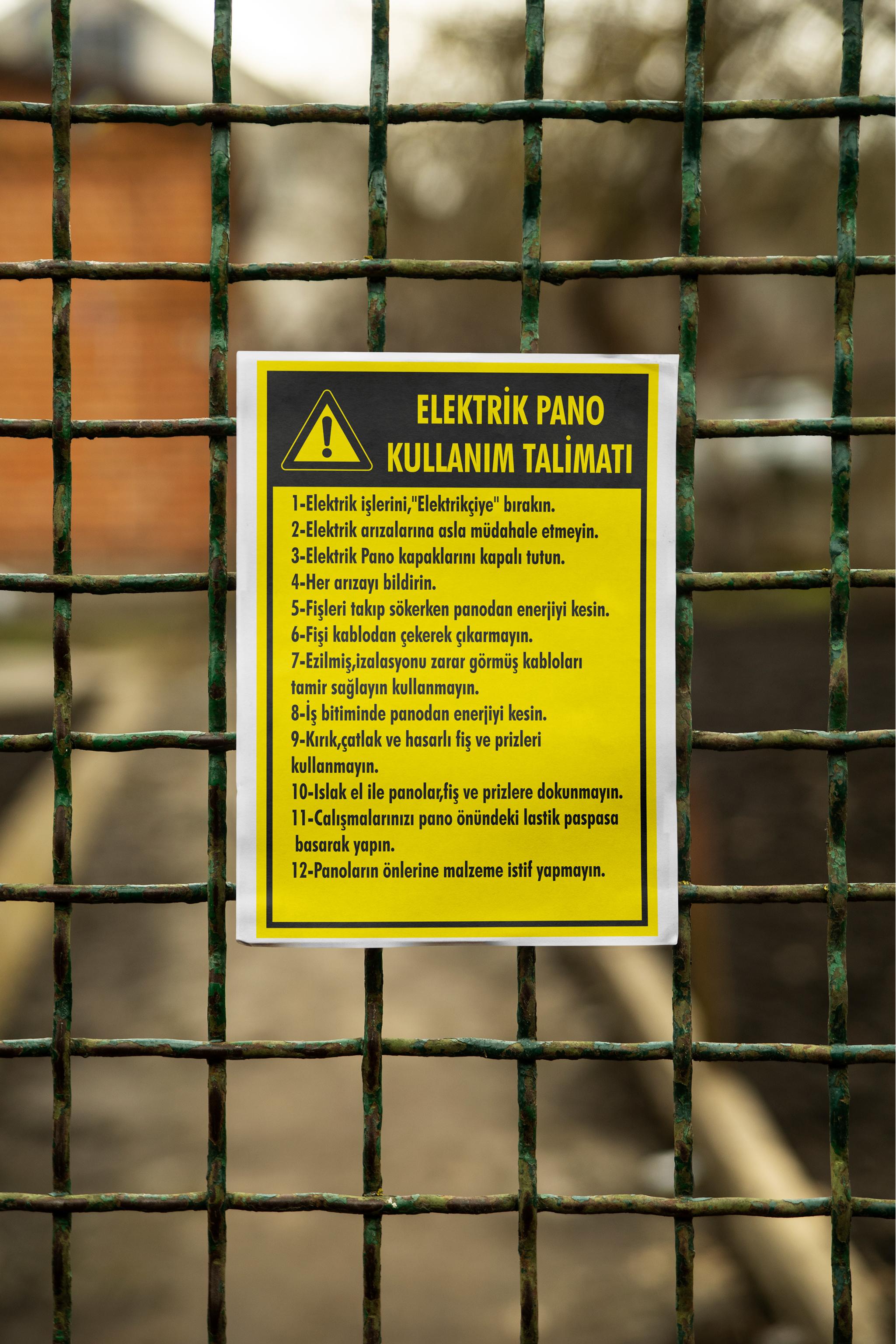 Elektrik Pano Kullanım Talimatı - İSG Uyarı Levhası