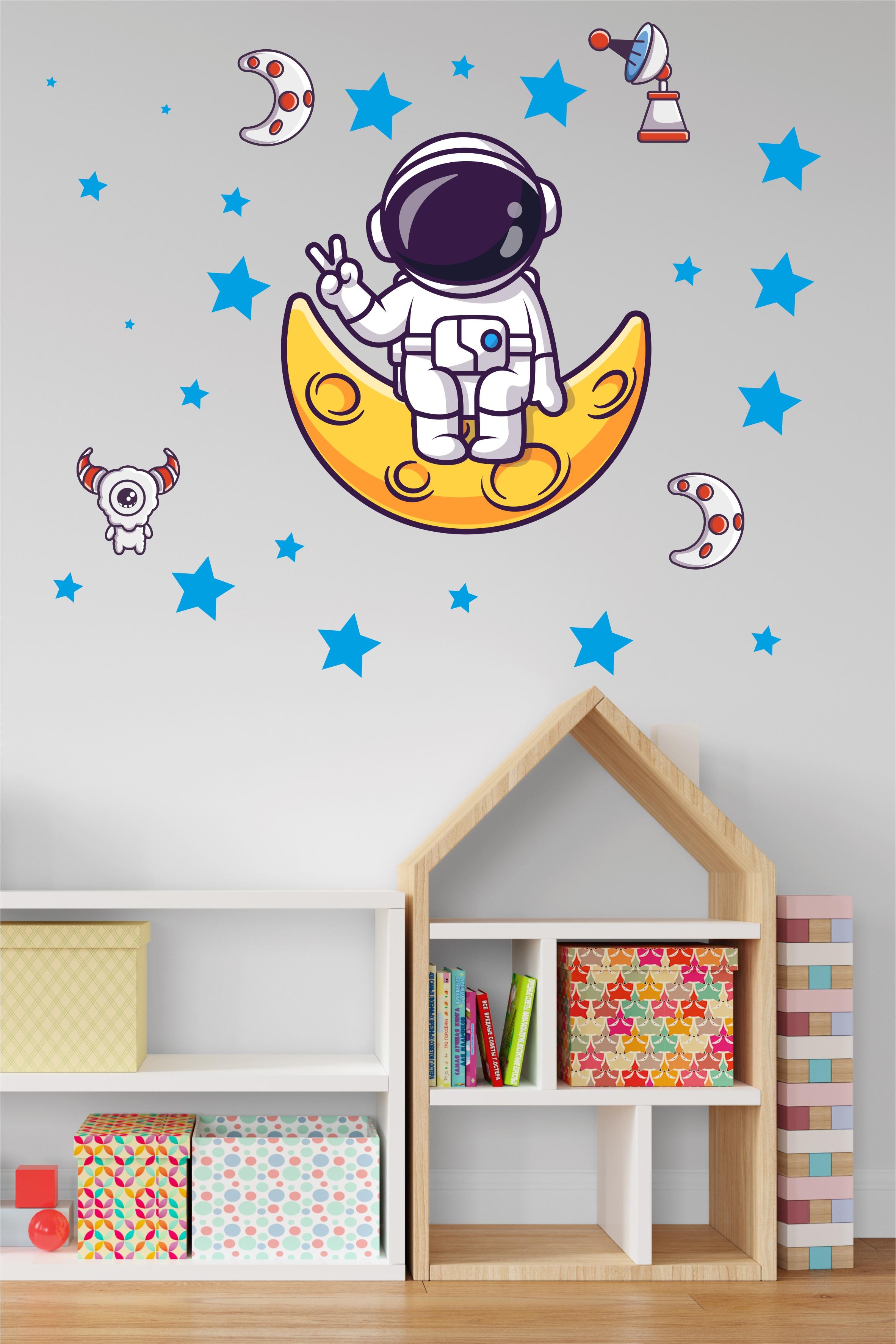 Çocuk Odası Duvar Sticker Seti - Uzay Yıldız Konsepti - SET4