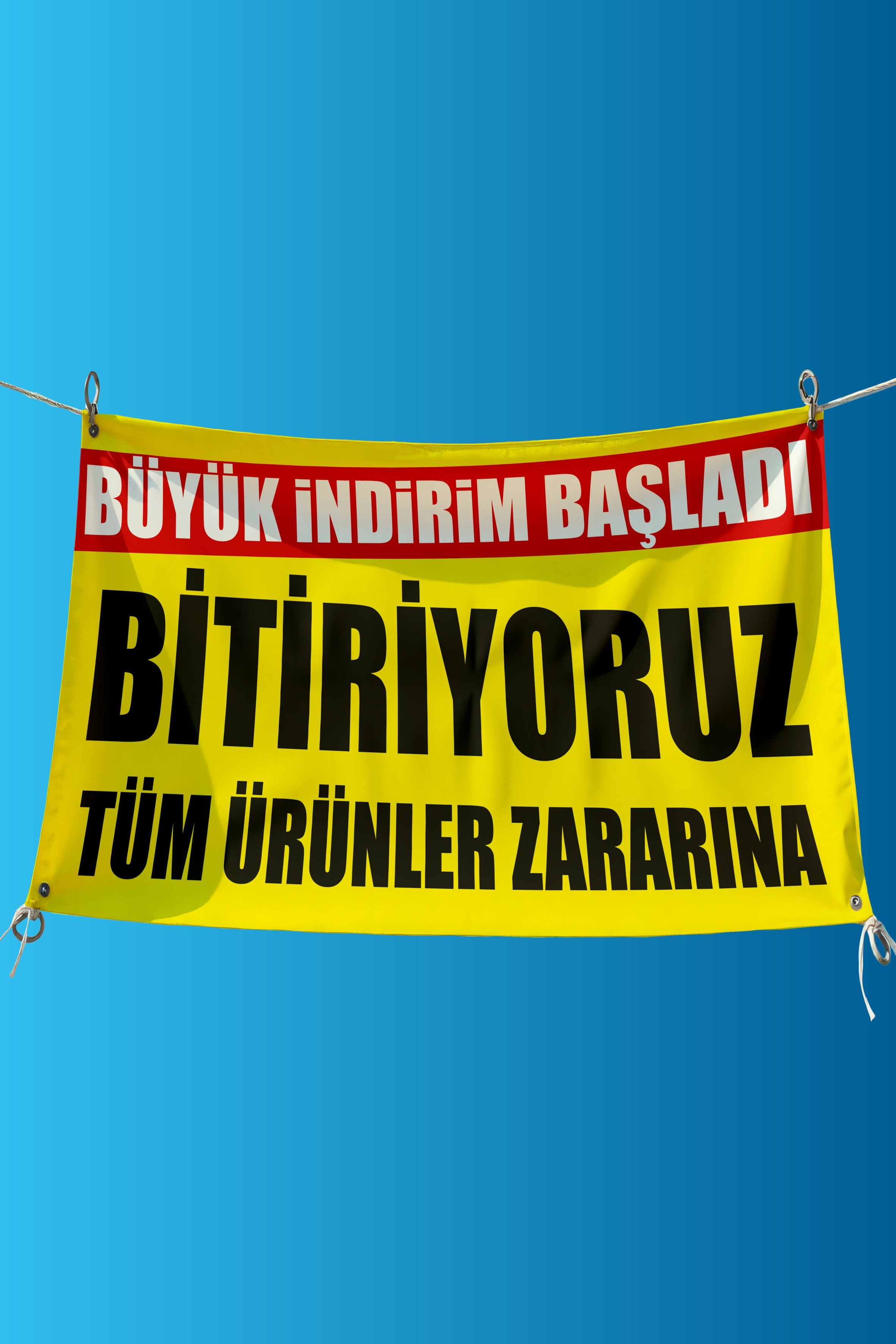 İndirim Pankartı & Kampanya Afişi | Tüm Sektörlere Uygun - Dış / İç Mekân İçin - Afiş6