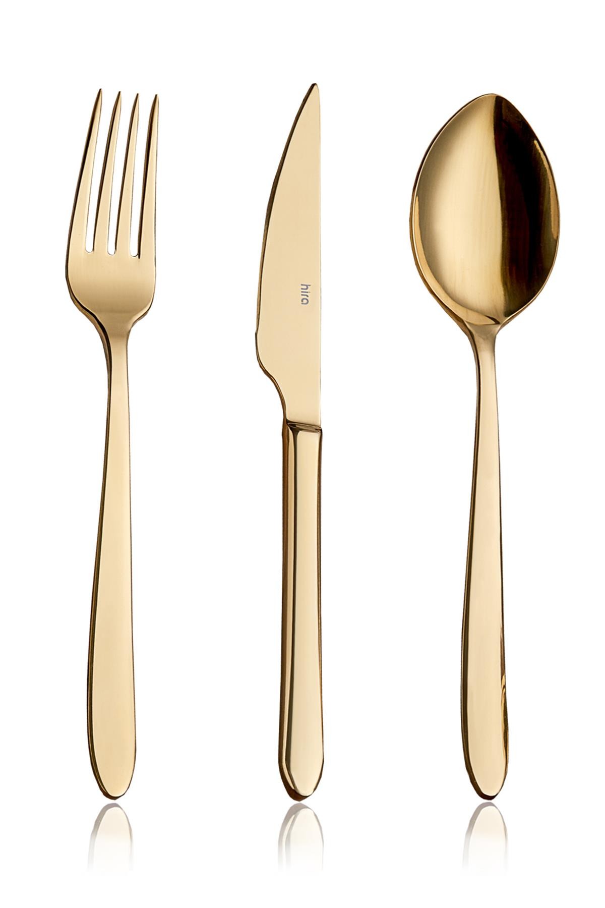 Hira Ege Gold Titanyum 36 parça Emotion Kaşık Çatal Bıçak Takımı