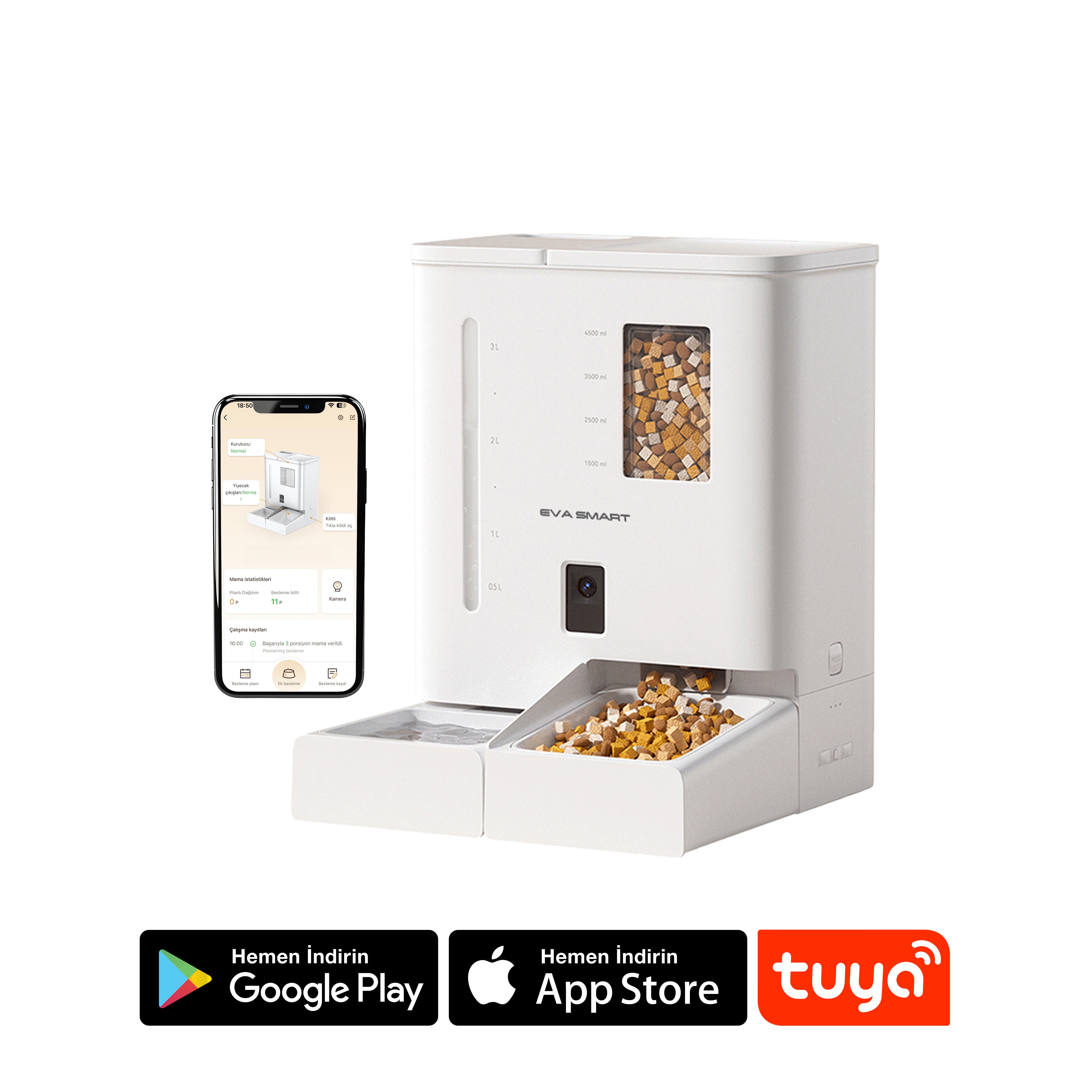 EVA SMART EVA F1 Pro Akıllı Mama Kabı ve Su Kabı 