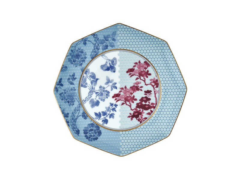 21CM BREAKFAST PLATE BLUE- REGENCY DAMASK