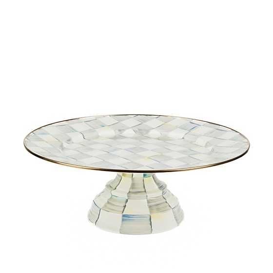 STERLİNG CHECK ENAMEL PEDESTAL PLATTER - SMALL