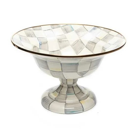 STERLİNG CHECK ENAMEL COMPOTE - LARGE