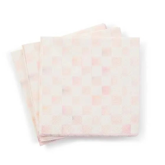 ROSY CHECK COCKTAİL PAPER NAPKİNS