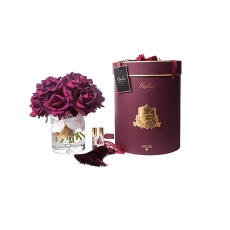 13 GÜLLÜ CARMİNE RED ŞEFFAF CAM GOLD