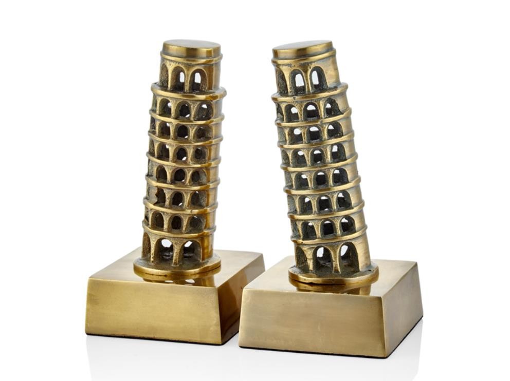 BOOKEND PISA TOWER GOLD 20X10X20 CM