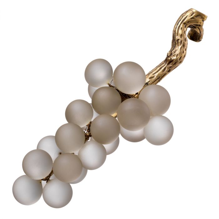 OBJECT FRENCH GRAPES WHİTE VİNTAGE BRASS FİNİSH