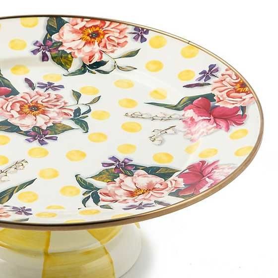 WİLDFLOWERS YELLOW SMALL PEDESTAL PLATTER