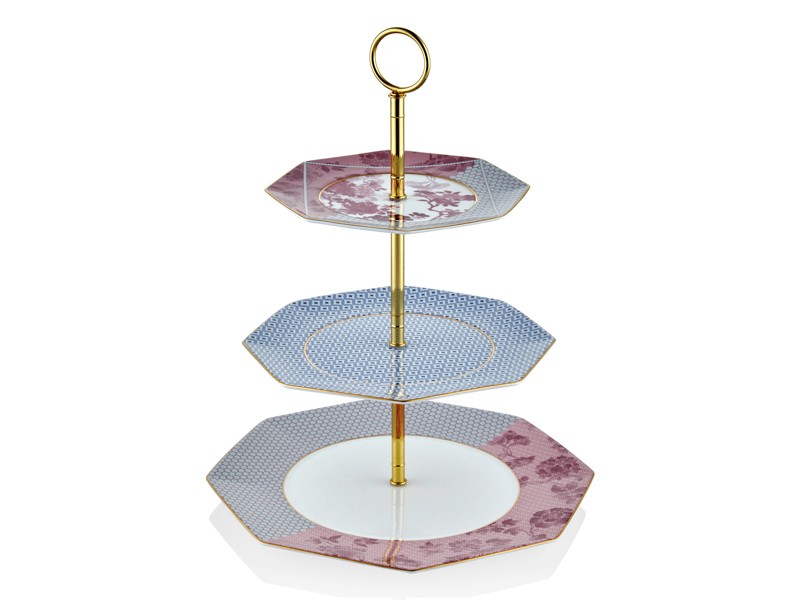 3-TİER CAKE STAND(17+21+26CM)- REGENCY DAMASK