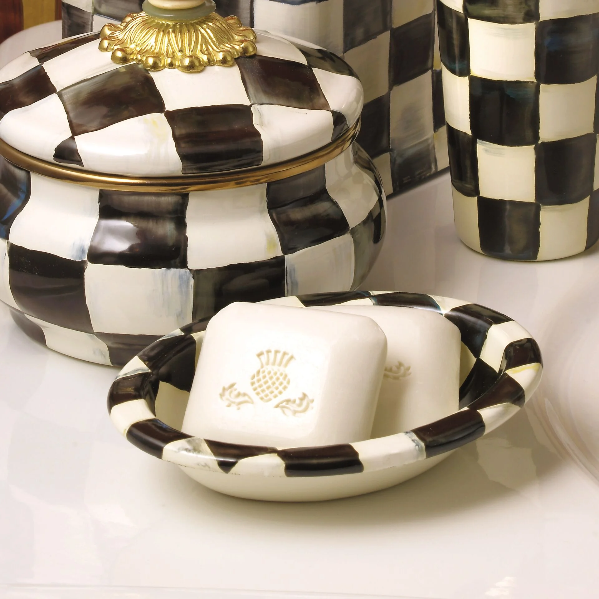 COURTLY CHECK ENAMEL SOAP DİSH