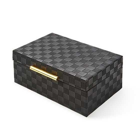 BLACK FAUX LEATHER LARGE BOX