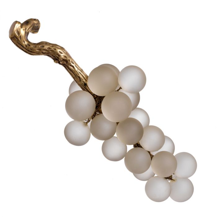 OBJECT FRENCH GRAPES WHİTE VİNTAGE BRASS FİNİSH