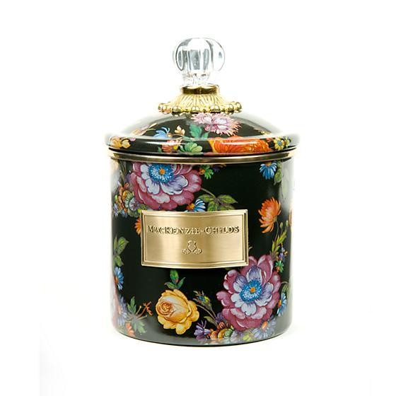 FLOWER MARKET SMALL ENAMEL CANİSTER - BLACK