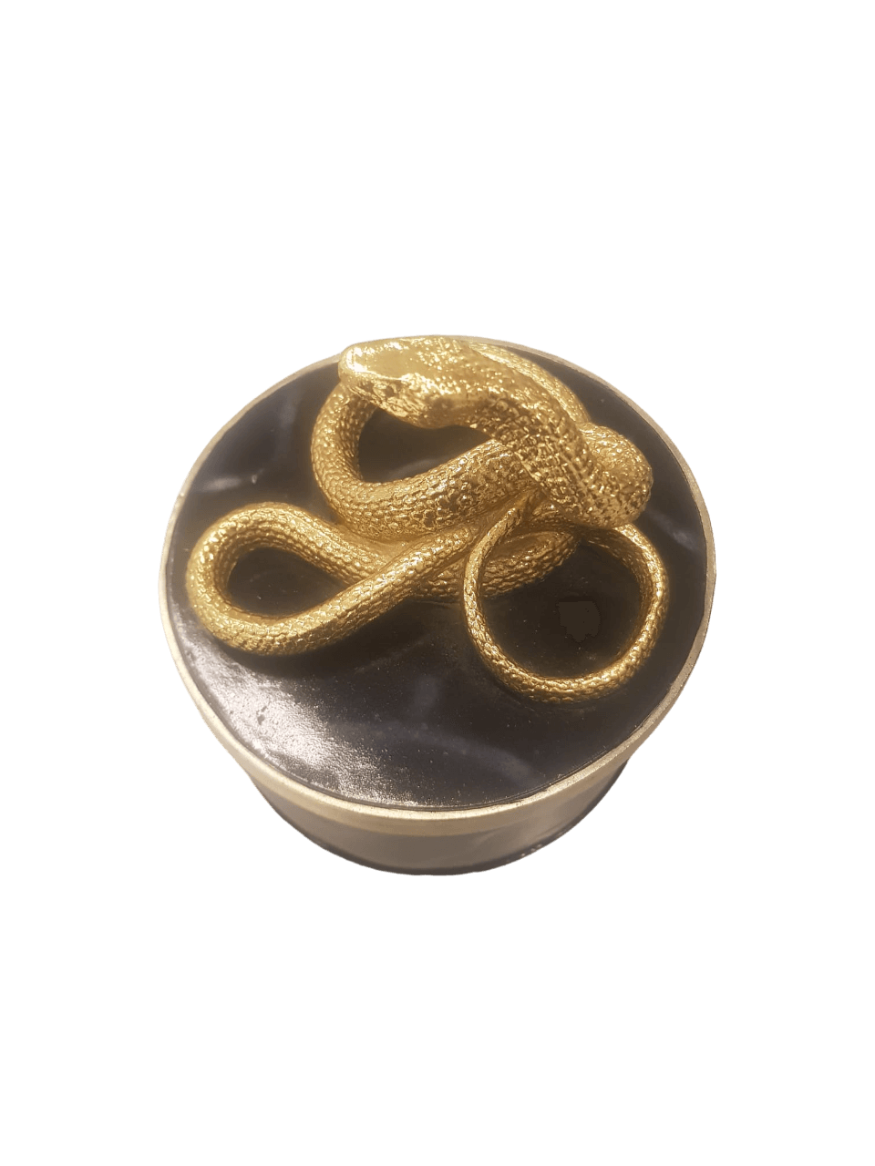 GOLD YILANLI SİYAH RESİN KUTU 13.15 CM