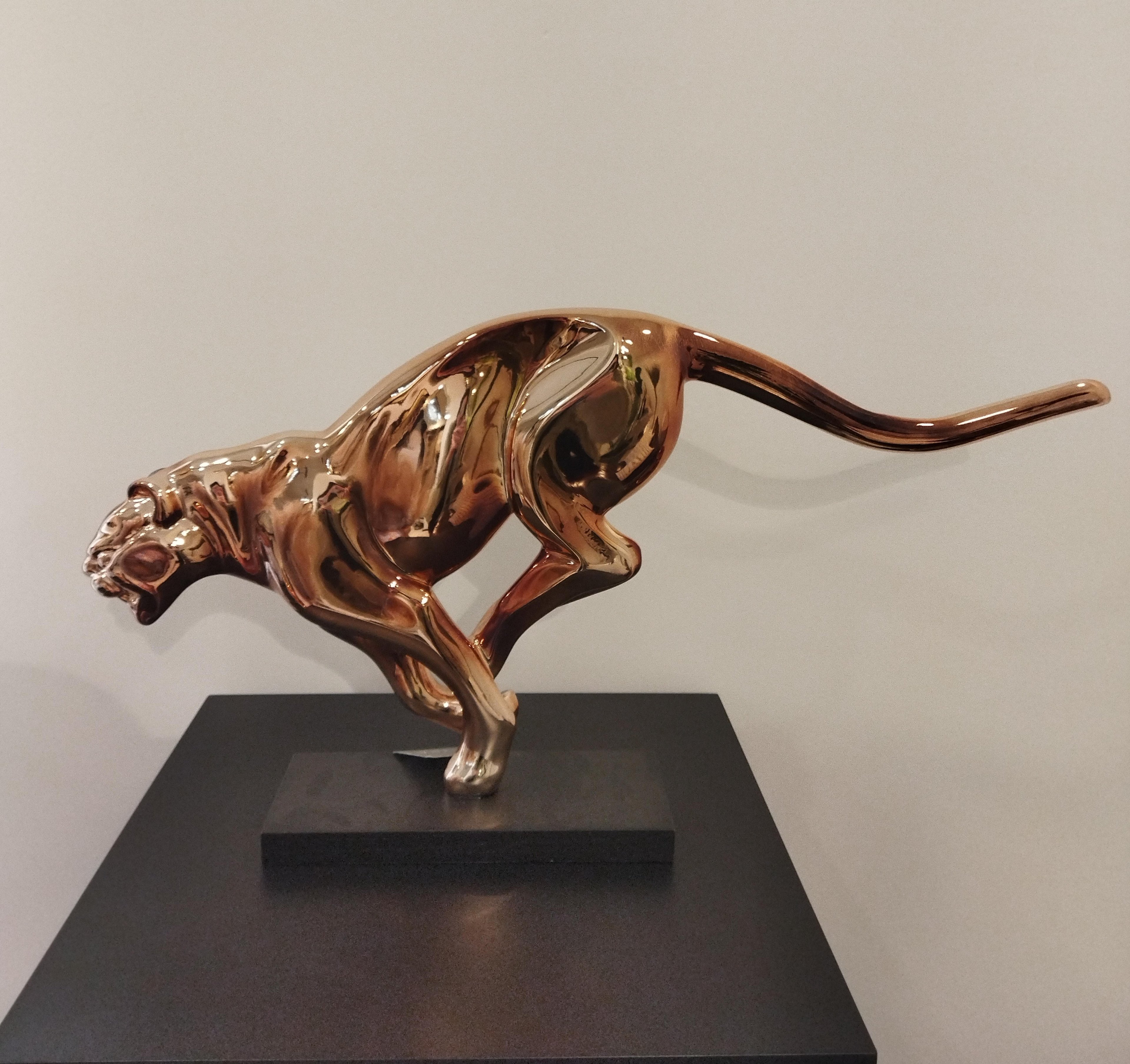 JAGUAR HEYKELİ GOLD BÜYÜK BOY 65*10*34 CM