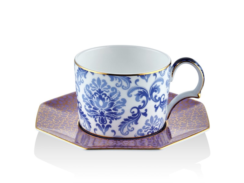 TEA CUP & SAUCERS PRUSSİAN BLUE -BLOOMİNG BAROQUE