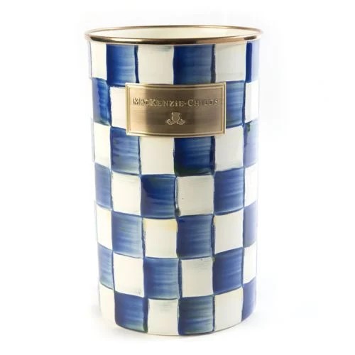 ROYL CHECK ENAMEL UTENSIL HOLDER