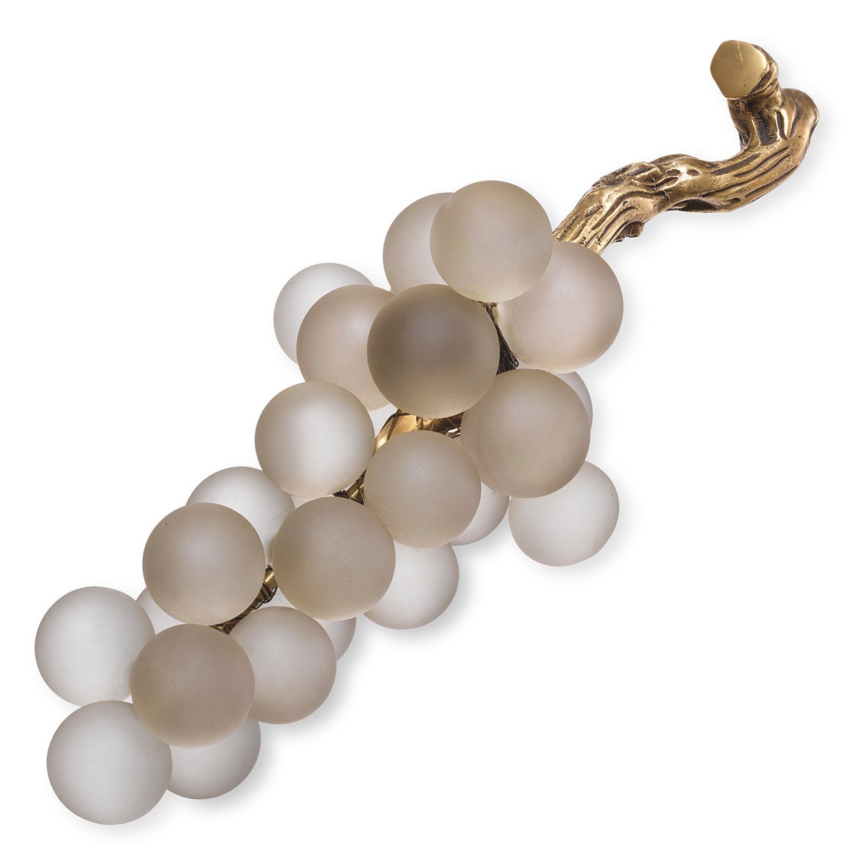 OBJECT FRENCH GRAPES WHİTE VİNTAGE BRASS FİNİSH