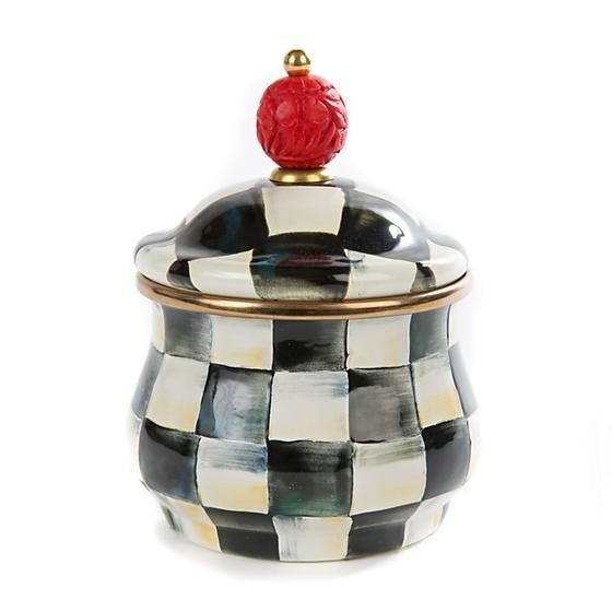 COURTLY CHECK ENAMEL SUGAR BOWL