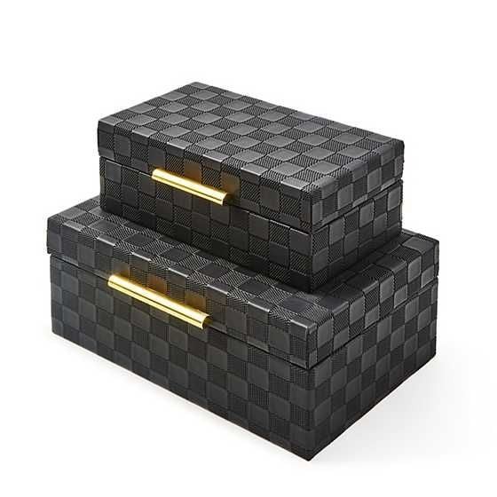 BLACK FAUX LEATHER LARGE BOX