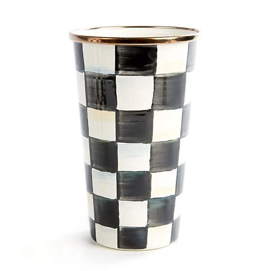 COURTLY CHECK ENAMEL TUMBLER-20 OUNCE-