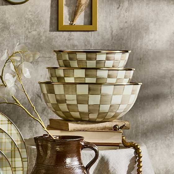 MOCHA CHECK LARGE EVERYDAY BOWL