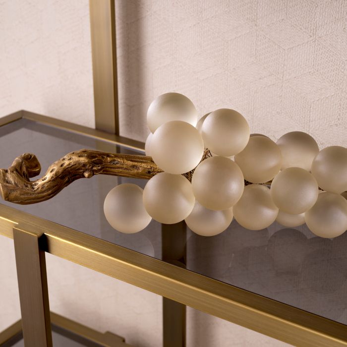 OBJECT FRENCH GRAPES WHİTE VİNTAGE BRASS FİNİSH