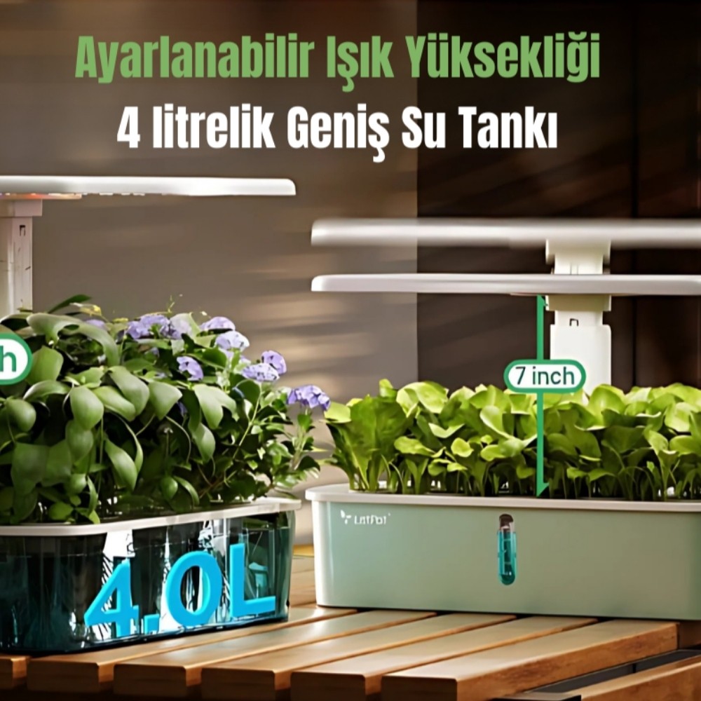 LETPOT AIR - 10 Hazneli Akıllı Hidroponik Yetiştirme Sistemi
