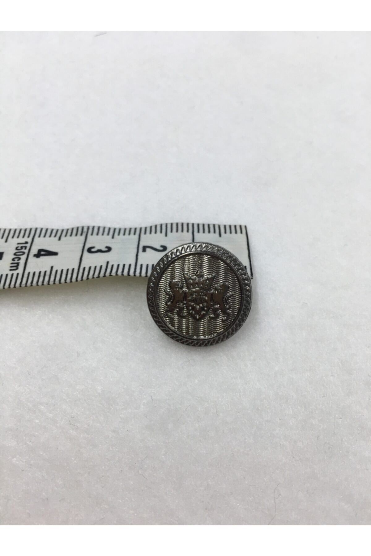 Metal Düğme Küçük Seri 8 Li Set Antrasit / Çift Aslan Modeli