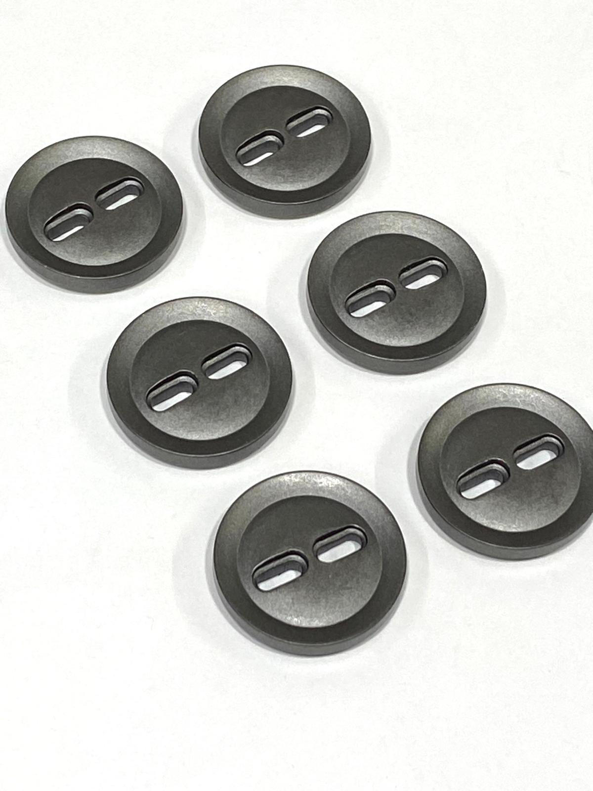 İtalyan Kaban Mont Düğmesi / Mat Metalize / 6 lı set / Füme / 3,3 cm / m03261