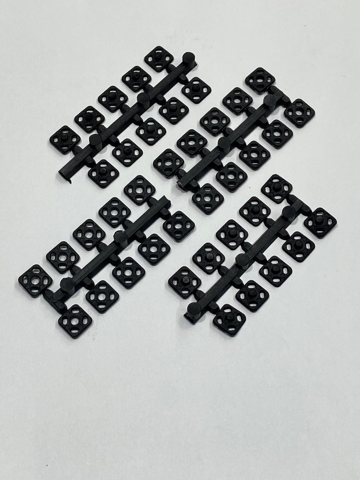 Plastik Çıtçıt 1 cm Kare Çıtçıt / 20 adet / Siyah