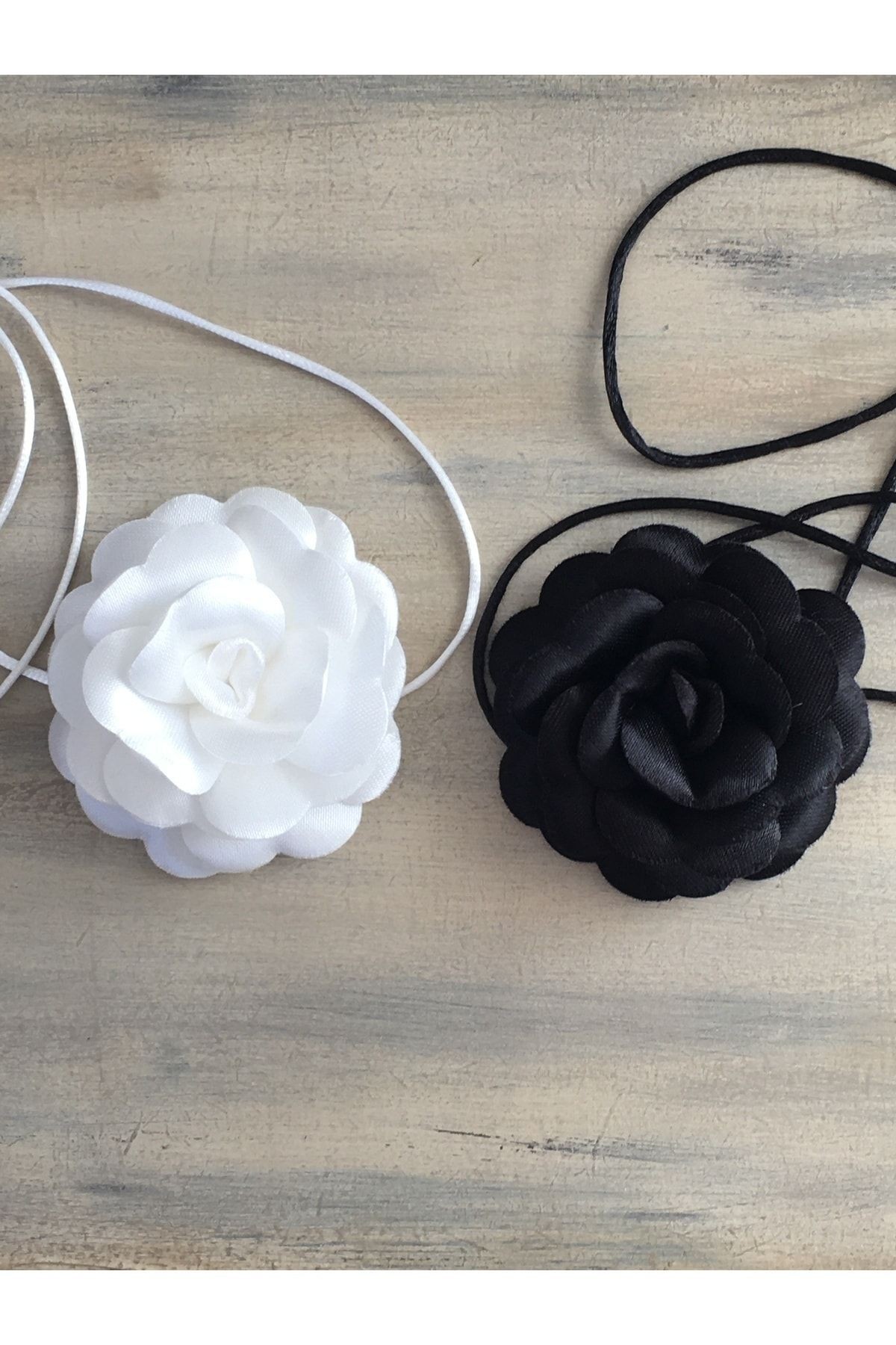 Kolye/choker Kolye/bağcıklı Saten Gül Kolye (2 Lİ SET)