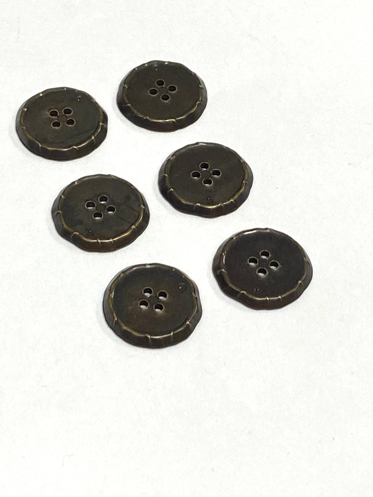 İtalyan Hırka Ceket Düğmesi / 6 lı set / 1,8 cm / Oksit Vintage / m03255