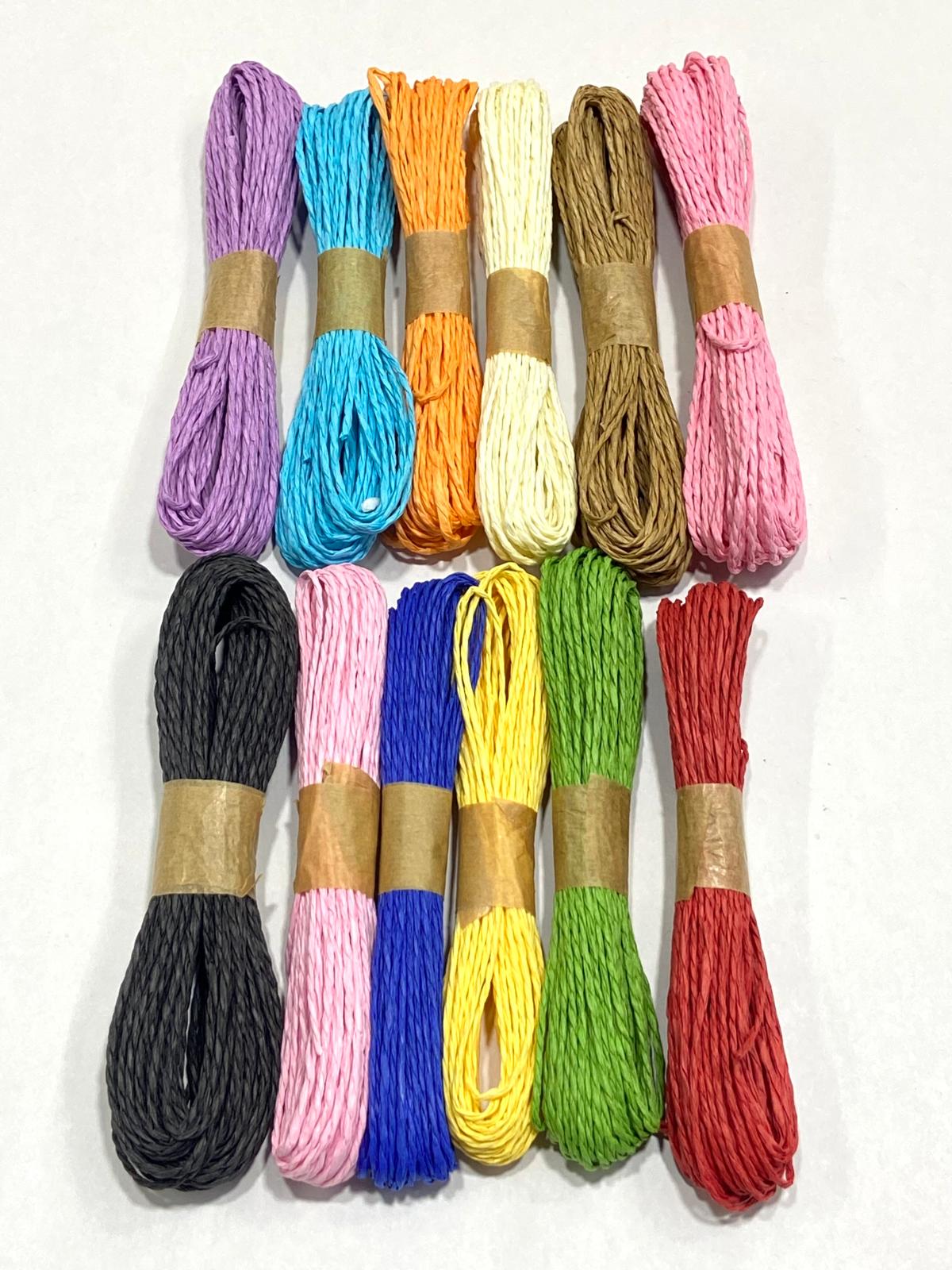 Paket İpi / Kağıt ip / Süsleme İpi / Dekoratif İp / 12 adet 10 metrelik Çile /