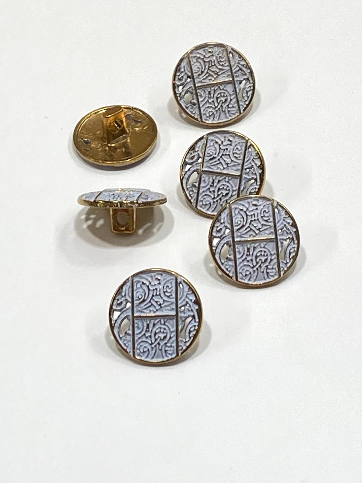Antik Gold Zemin / Metal Düğme / 2,3 cm / 6 lı Set / (m09089)/