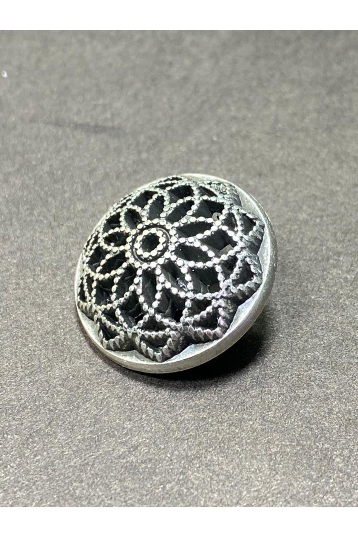 Hırka Yelek Düğmesi / Metal Düğme / Eskitme Gümüş / 1,8 Cm / 6 Lı Set/mde