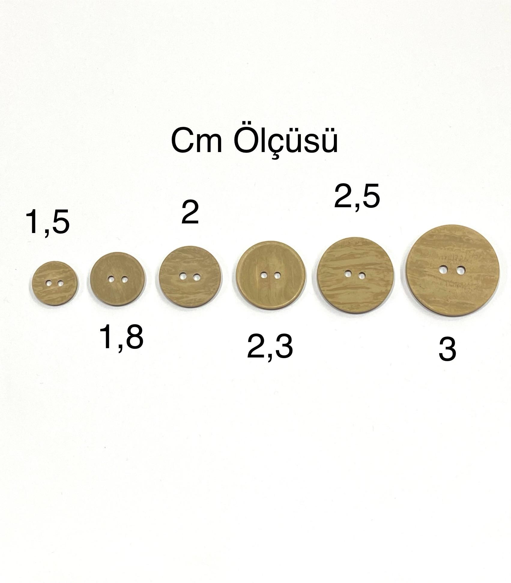 Ahşap Görünümlü Plastik Düğme / 6 lı set Ahşap Renk/02739/