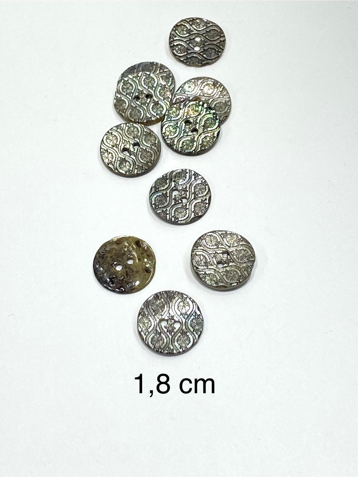 Italyan Işli Sedef Düğme 10 lu Set 1,8 Cm