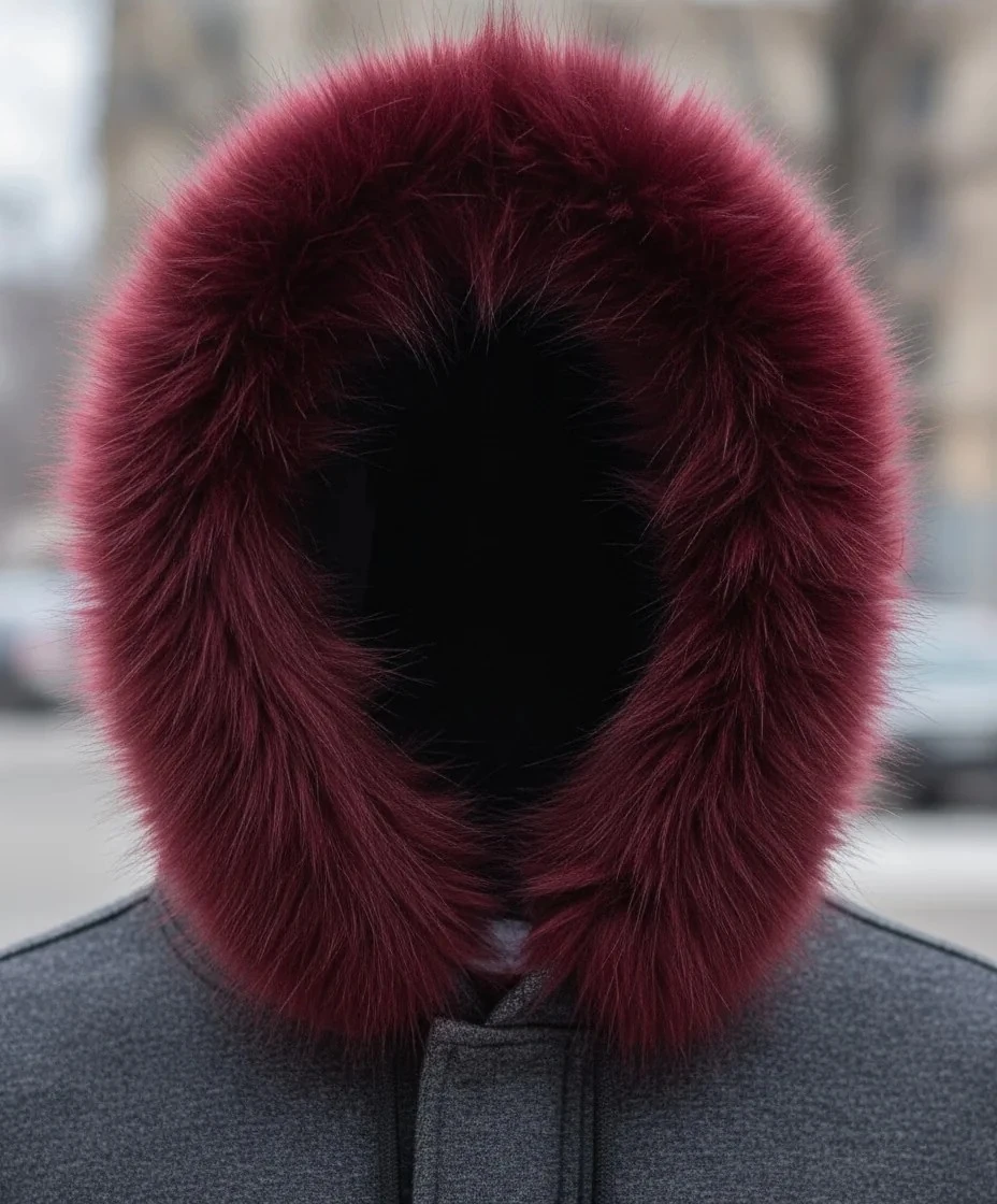 Kapşon Kürkü Bordo