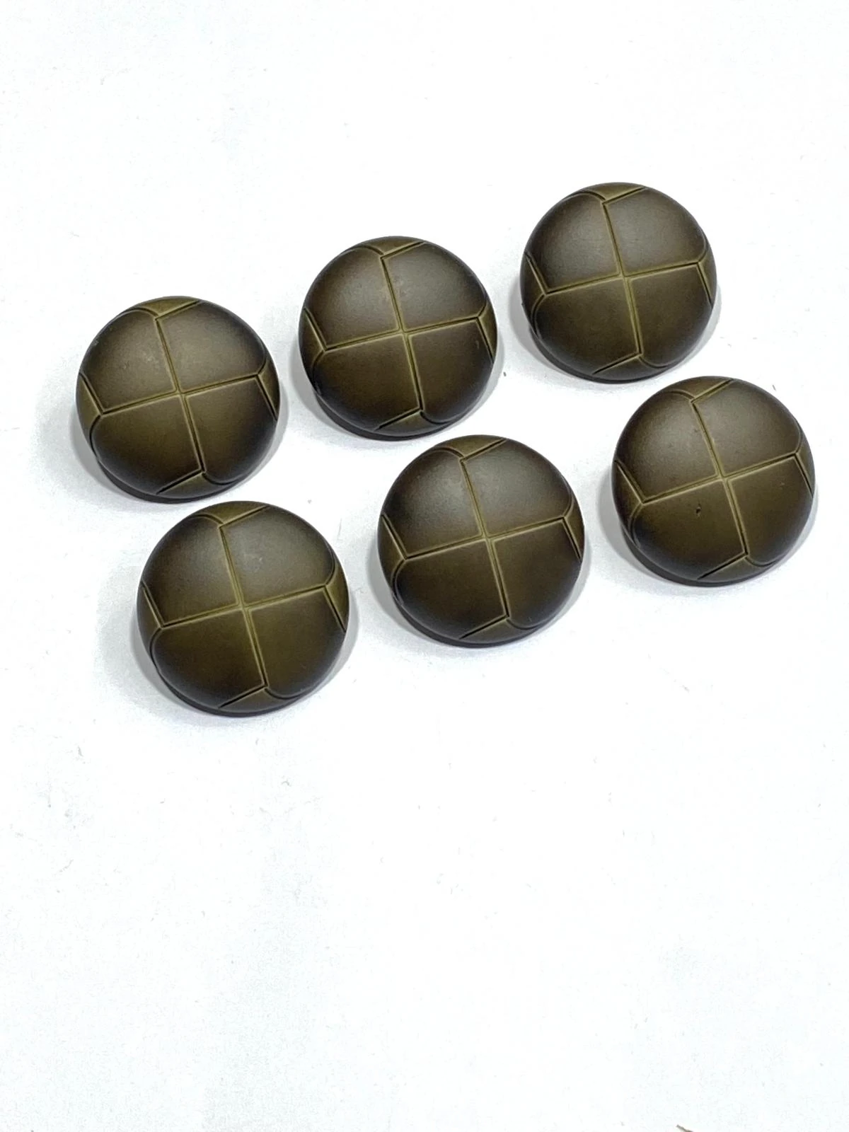 Kaban Mont Düğmesi İtalyan Düğme / Deri Görünümlü / Haki / 6 lı set / 2,7 cm