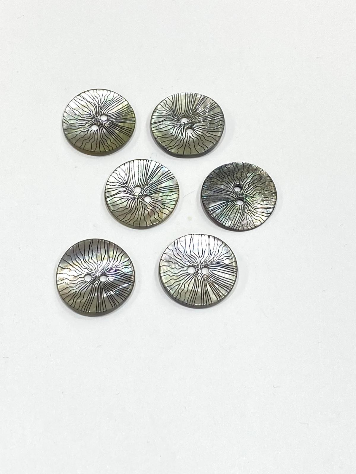 Italyan Işli Sedef Düğme 6 Lı Set 2,3 Cm