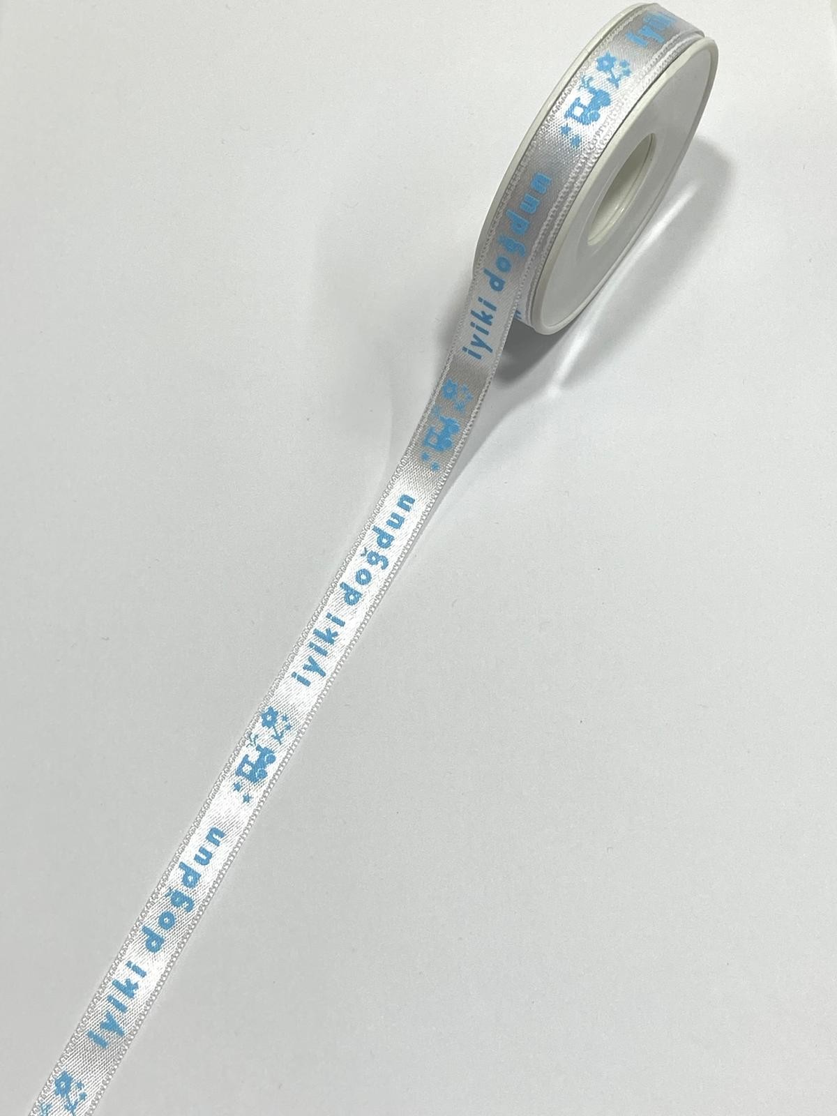 Baskılı Kurdele / iyiki Doğdun Yazılı Kurdele / 10 metre / 1 cm ( 10 mm )