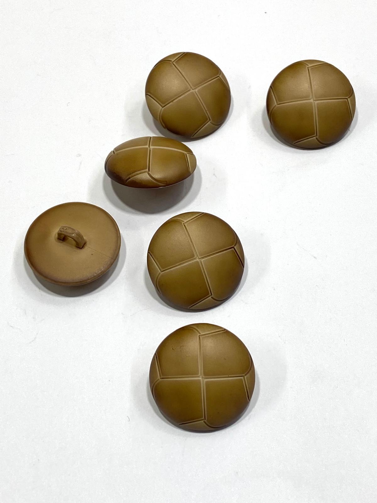 Kaban Mont Düğmesi İtalyan Düğme / Deri Görünümlü / Vizon / 6 lı set / 2,7 cm