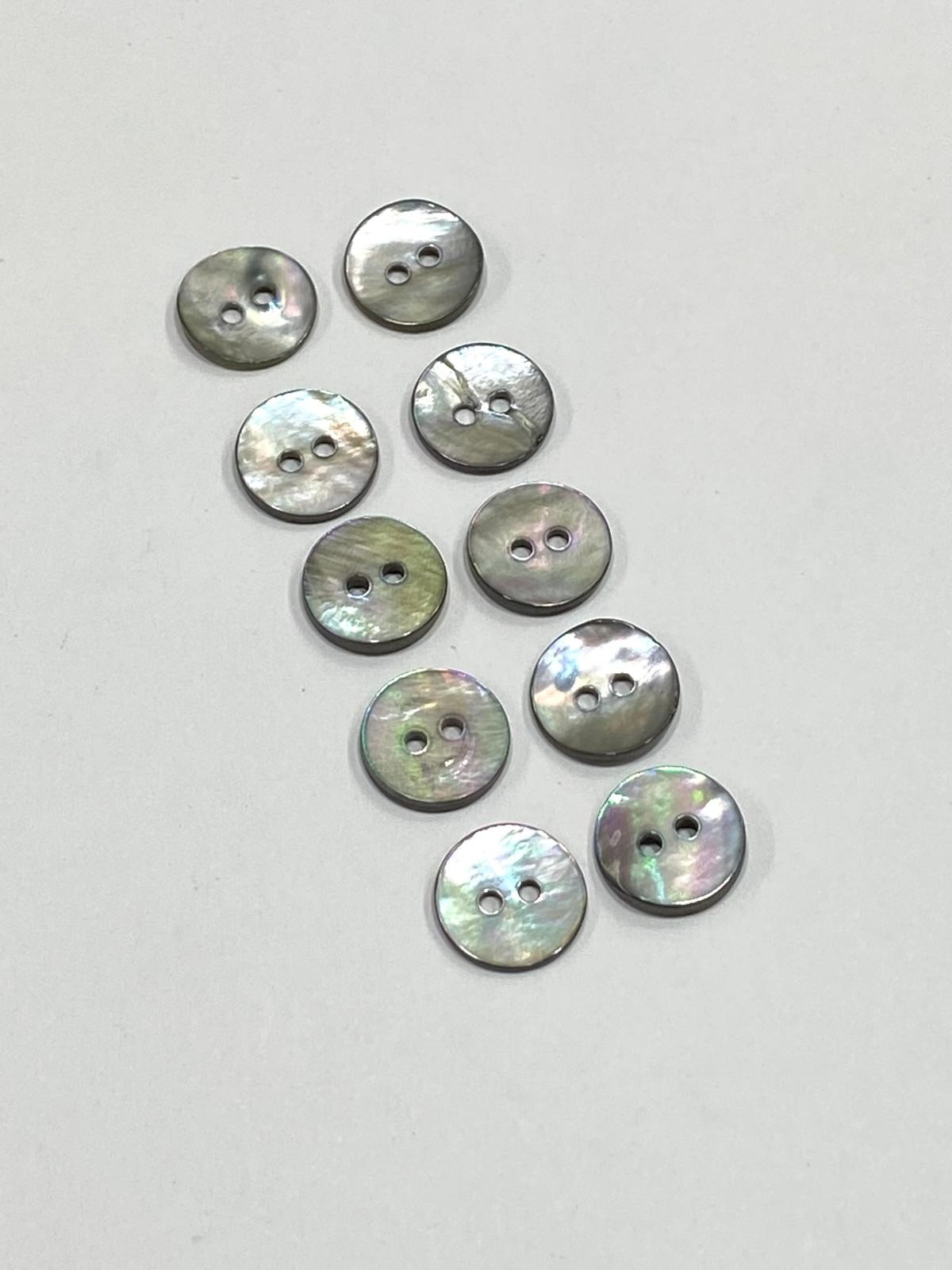Sedef Düğme/ Gerçek Sedef Düğme / Füme Renk 1.2 mm / 10 lu set