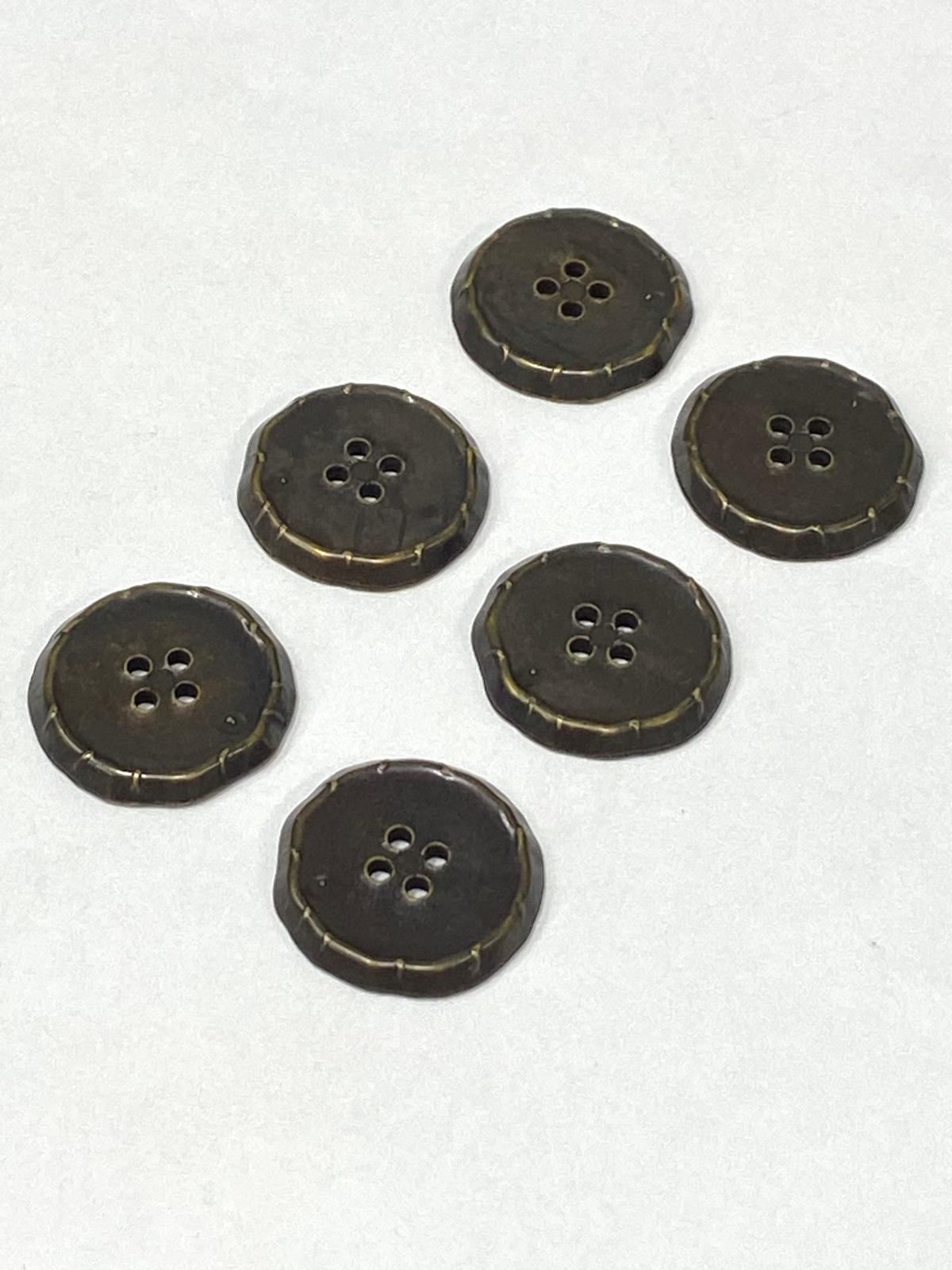 İtalyan Hırka Ceket Düğmesi / 6 lı set / 1,8 cm / Oksit Vintage / m03255