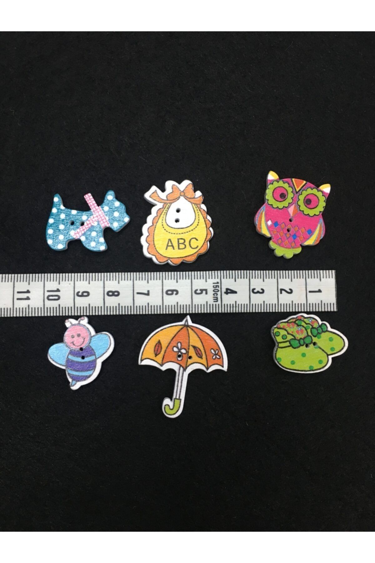 Bebek Düğmesi Karografi Süsleme Düğme 6 Lı Set
