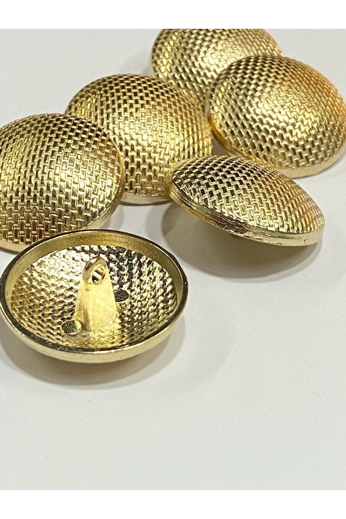 Trençkot Kaban Düğmesi Takımı Petek Desen / Gold 6 lı set 2,8 cm