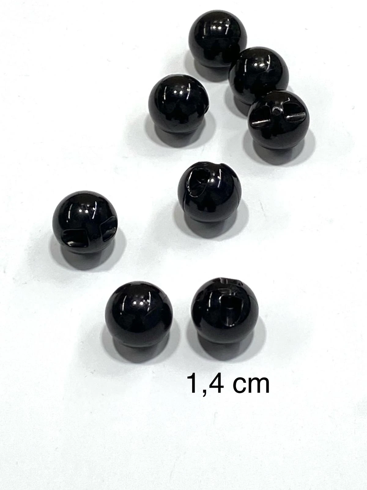 Hırka Yelek Düğmesi / Tam Yuvarlak Top Düğme / 8 li set / 1,4 cm / Siyah